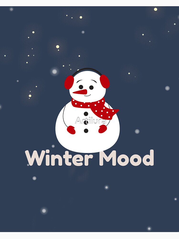 Classic Winter Mood Snowman Design by Artilura