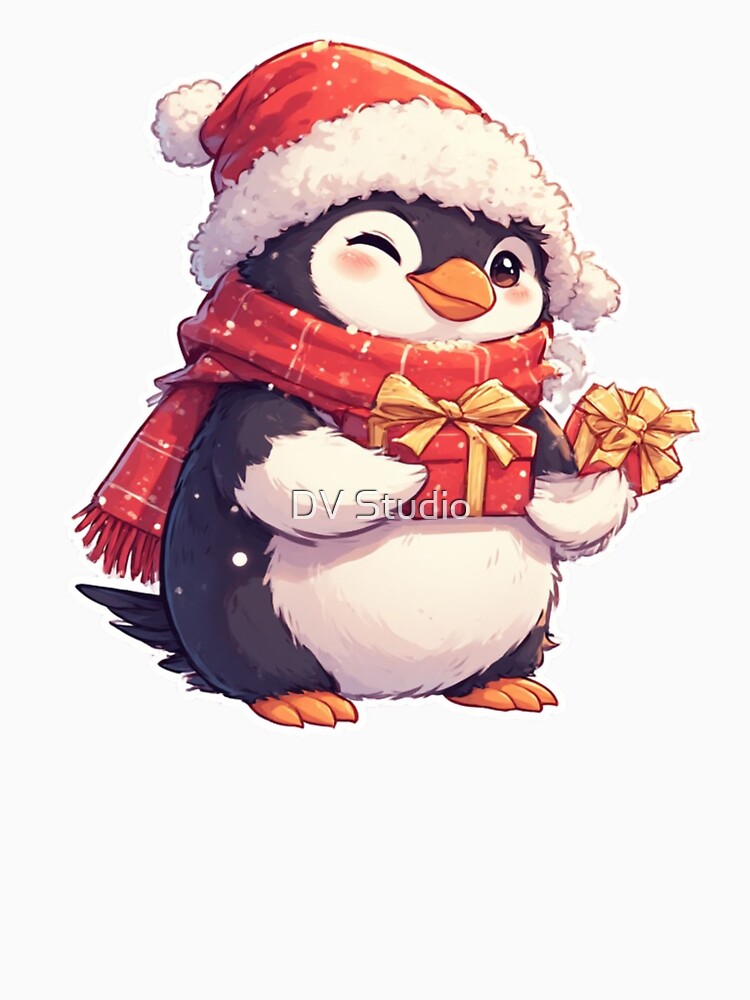 Cute Holiday Penguin Illustration by DV Studio