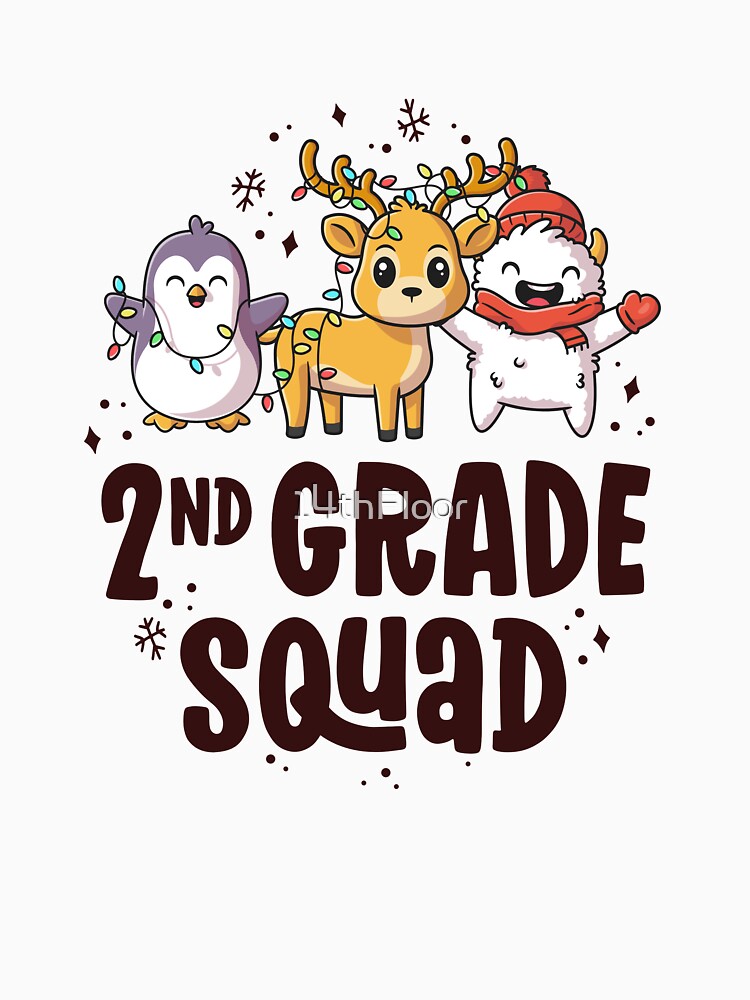 2nd Grade Squad Matching Teacher Christmas School Crew by 14thFloor