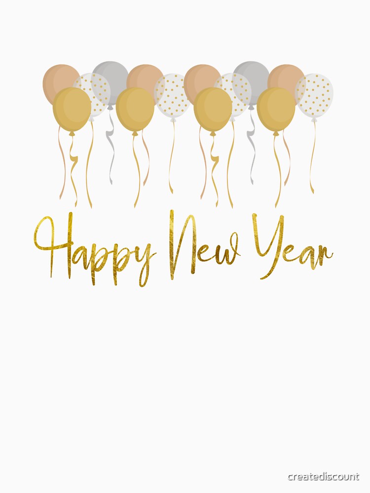 Gold Happy New Year 2023 celebrate party by creatediscount
