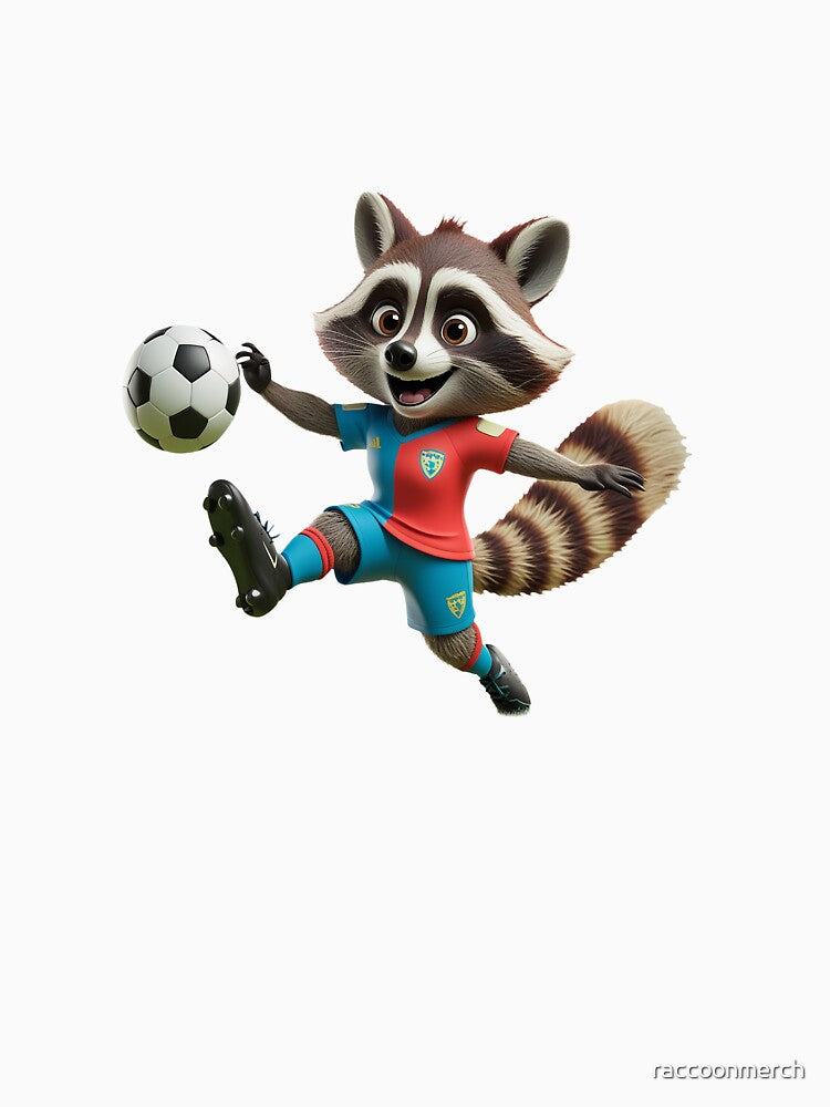 Soccer Raccoon Kicking Ball | Cute Sports Animal Illustration by raccoonmerch