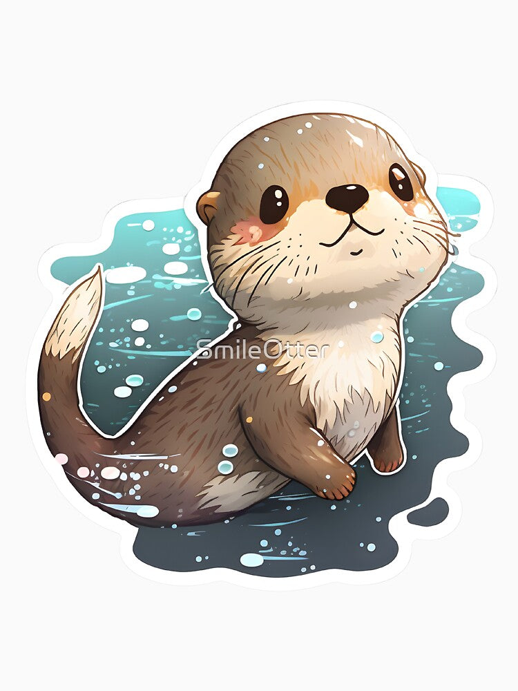 The Cutest Little Otter playing with water by SmileOtter