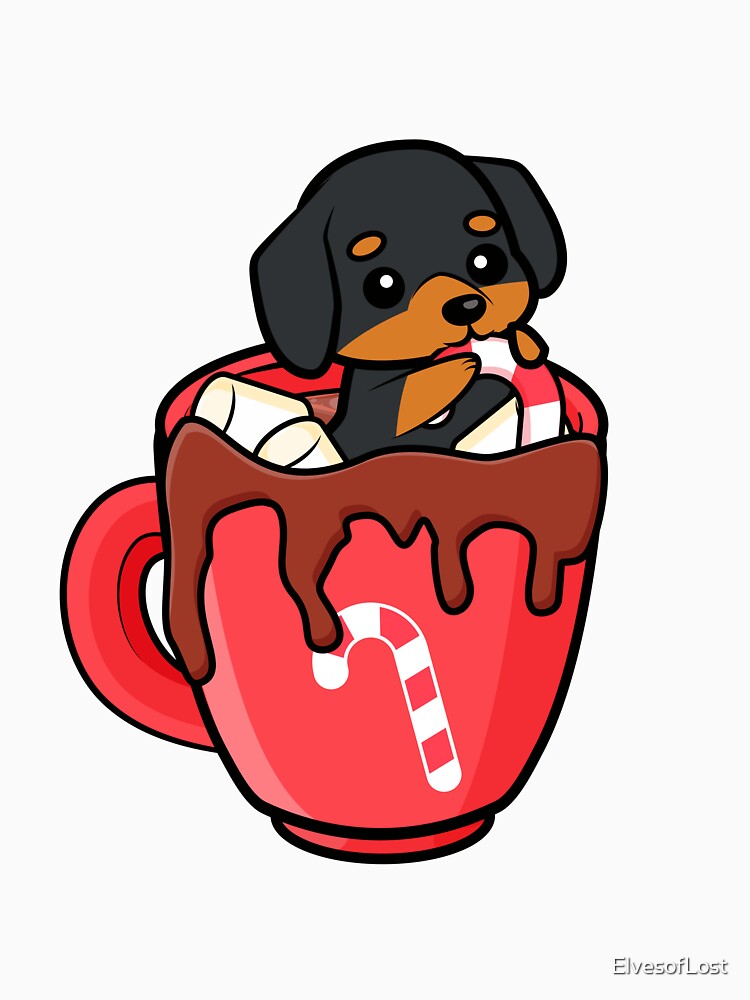 Dog with candy cane by ElvesofLost