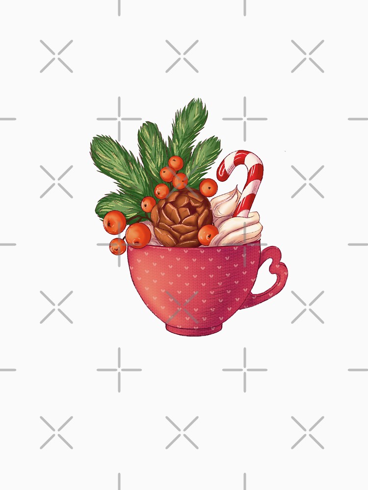 Christmas time cup. Sweet sticker with Christmas tree by ElishasArt17