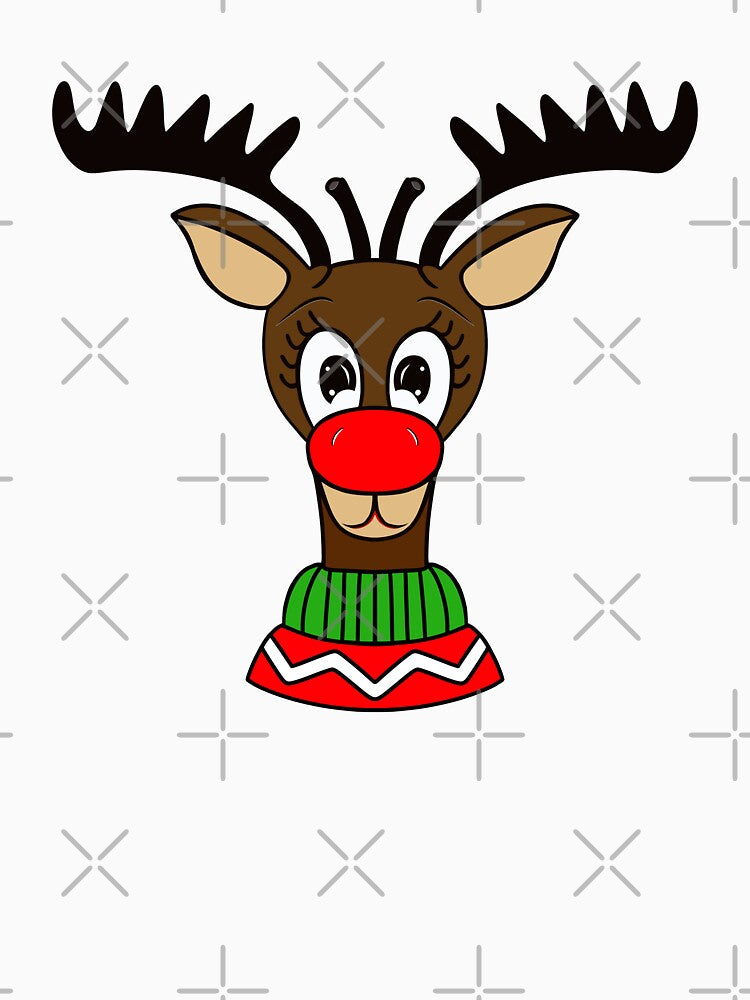 Xmas Reindeer Christmas Sweater by Sartoris Art