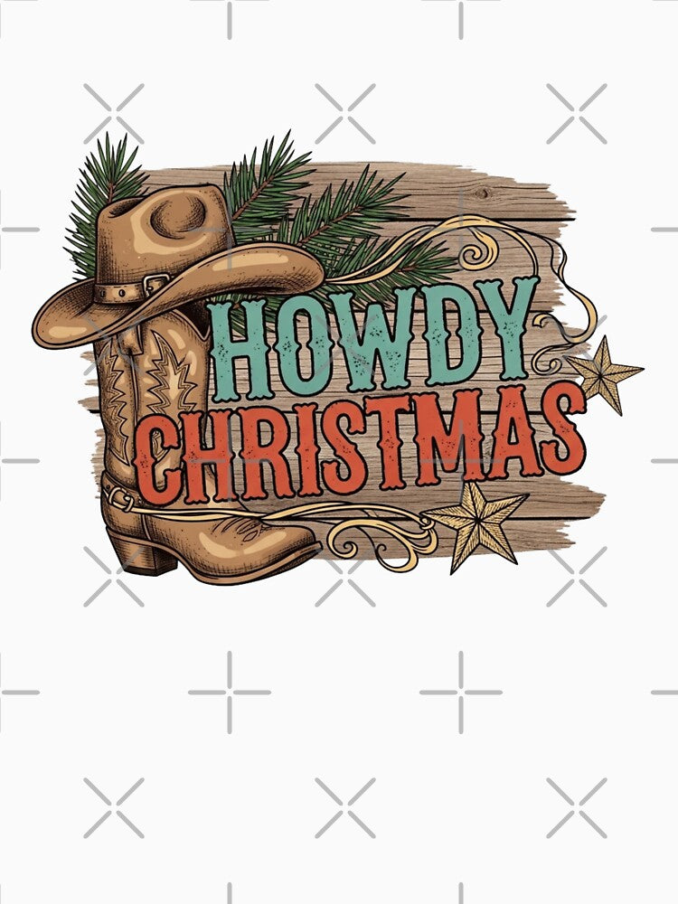 Howdy Merry Christmas Western Cowboy by Bogologo