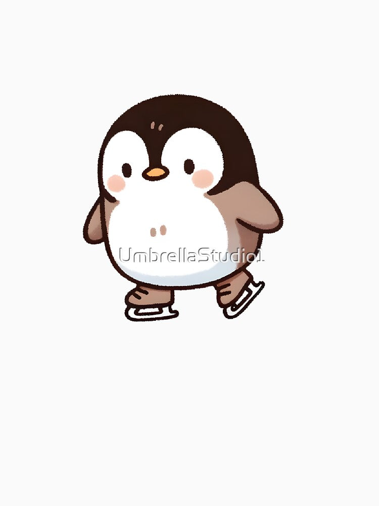 Adorable Penguin Ice Skating by UmbrellaStudio1