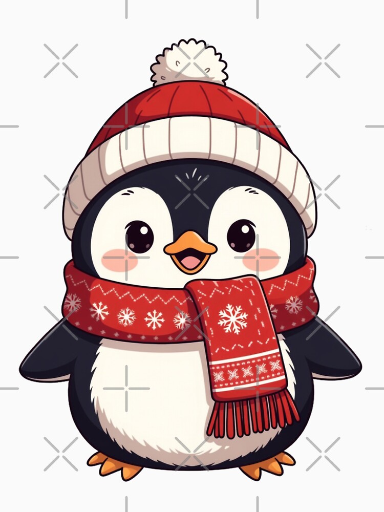 Cute Winter Penguin in Cozy Scarf by Jagruti_Artzone