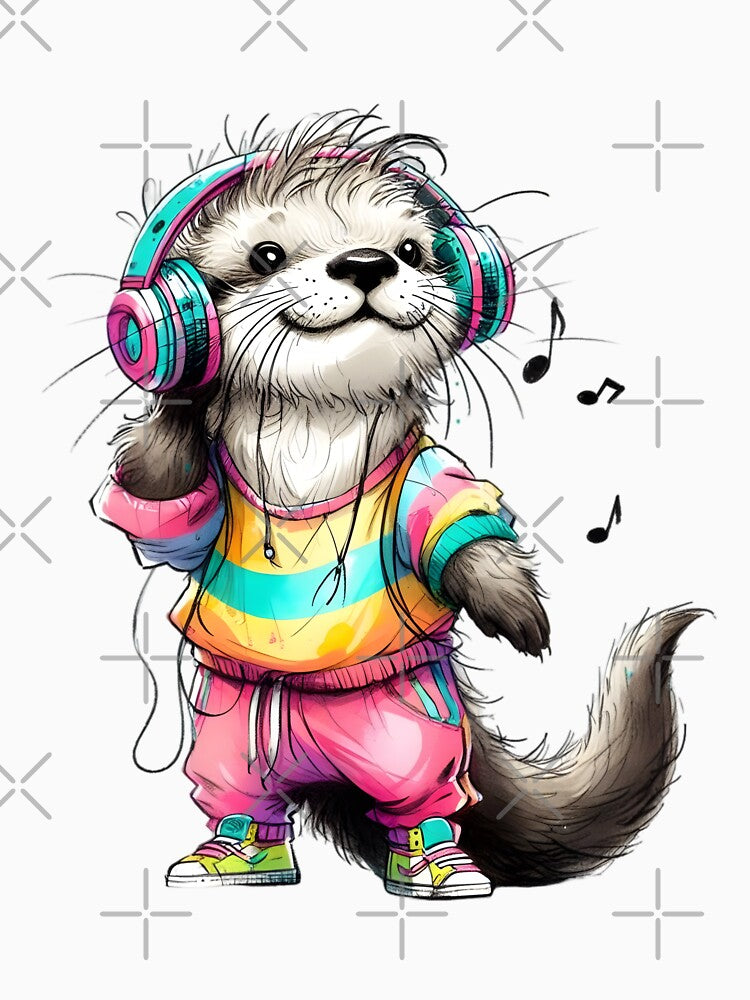 Cute otter in 80s look – funny retro animal design by Closeddog