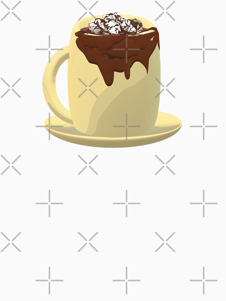 Mug of Hot Chocolate with Marshmallows and Chocolate Drizzles. (White Background) by ArtByLM