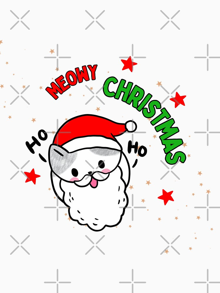 meowy christmas cat christmas meow christmas by CreativaNook