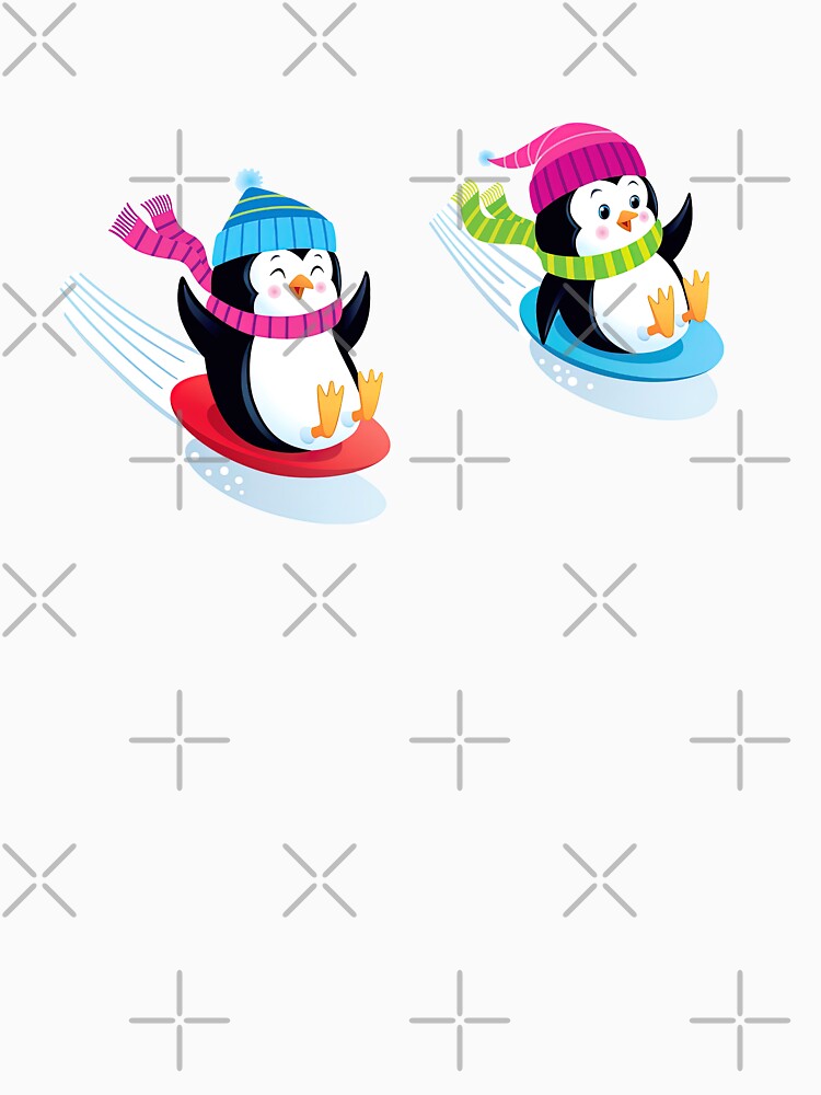 Penguin Sledding, Penguin Snow Sledding, Penguin, Sledding, Snow by graphic-genie