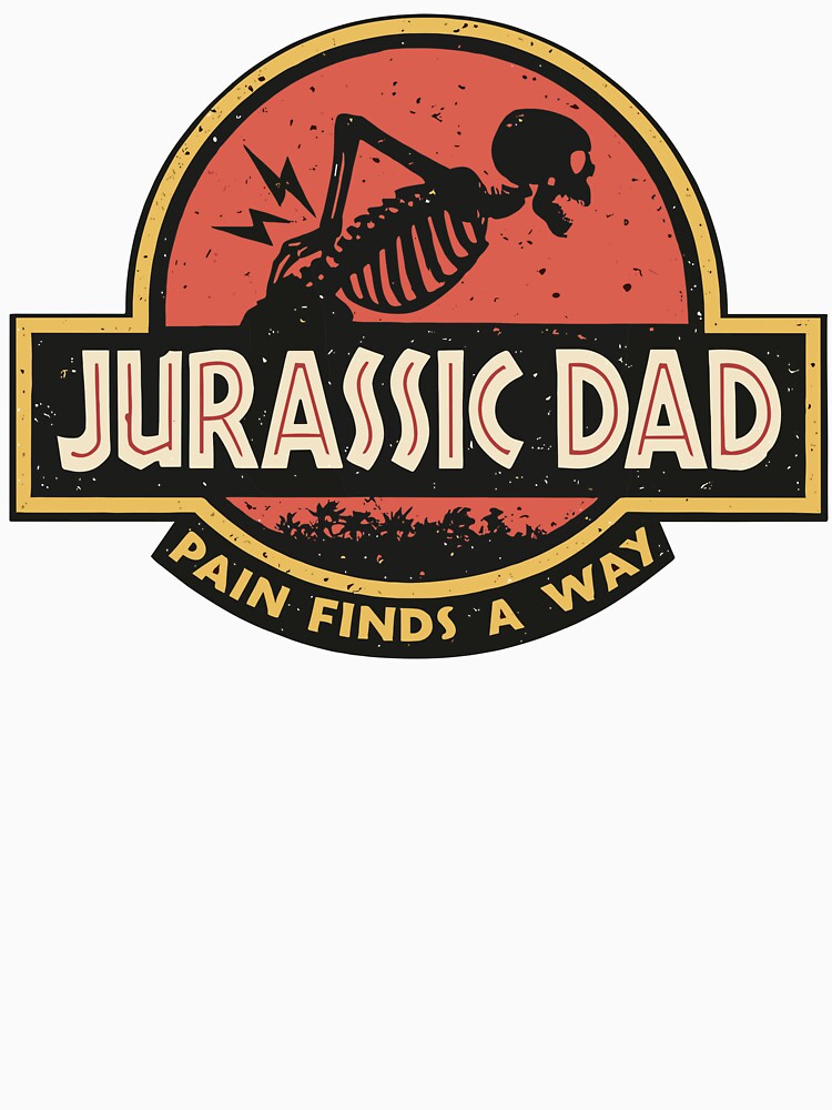 Jurassic Dad Pain Finds A Way Sarcastic Skeleton Vintage Sunset by PixlCrypt