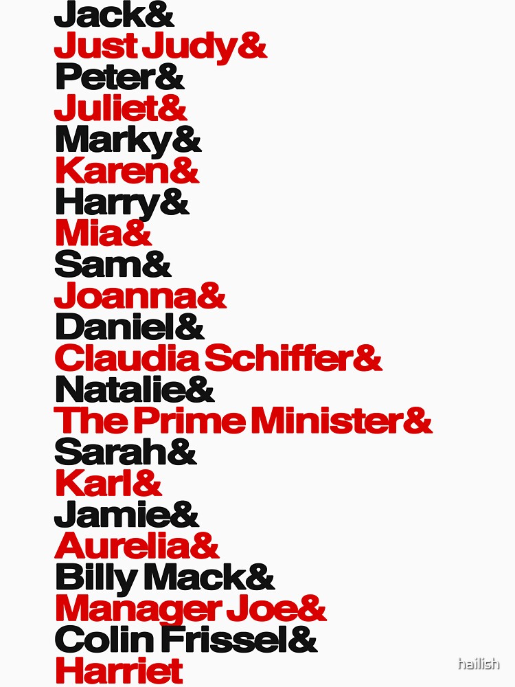 Love Actually Ampersand List & by hailish