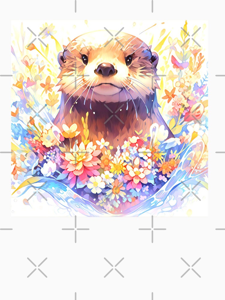 Cute Pastel Watercolor Otter by TheAnimalZ00