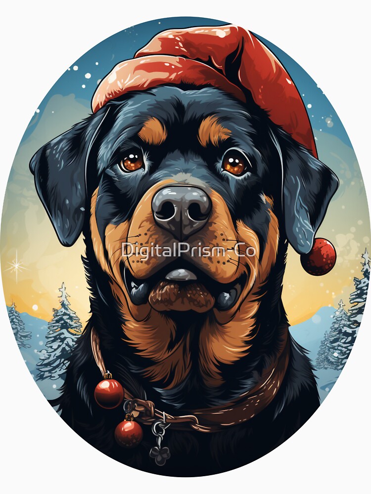 Rottweiler Celebrating Christmas by DigitalPrism-Co