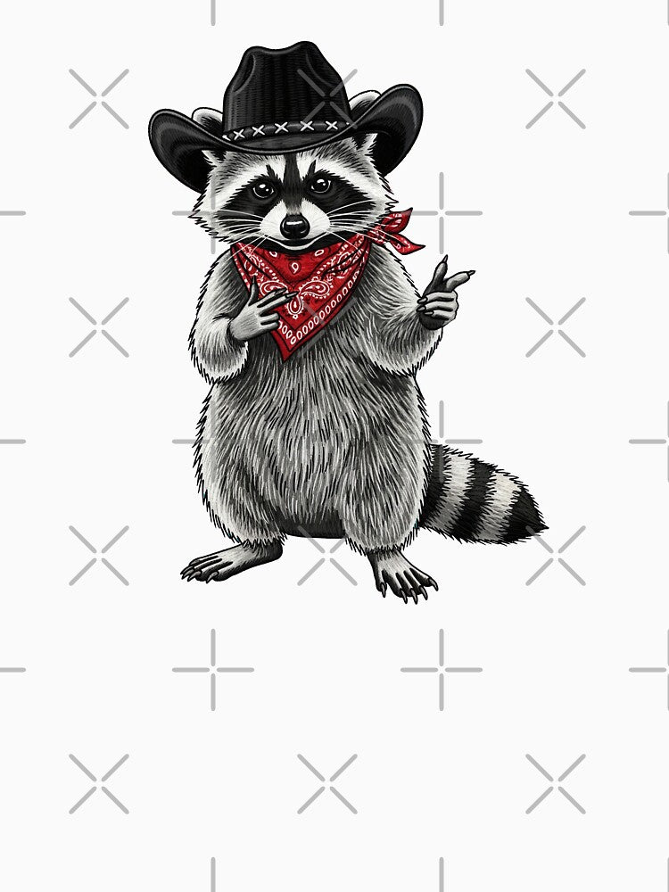 Funny Cowboy Raccoon Western by TeeARTHY