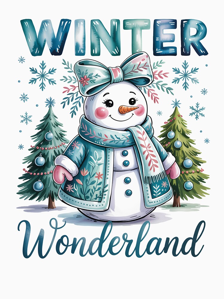 Winter Coquette Bow Snowman Xmas by SiegridOffical