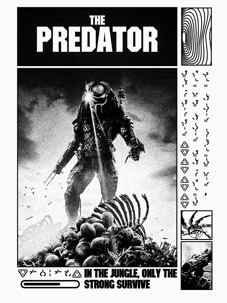 Predator, only the strongest survive, grunge design by EspiralArt Unisex