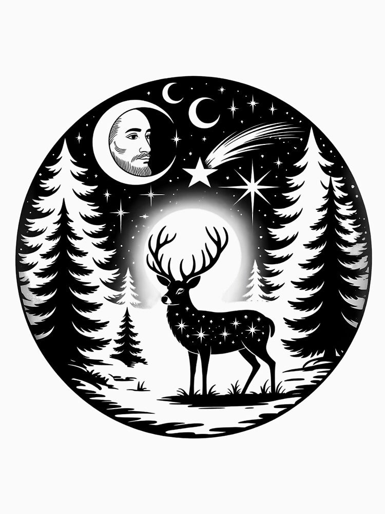Merry Winter Solstice Deer Silhouette Long Sleeve by DoorwayThreads