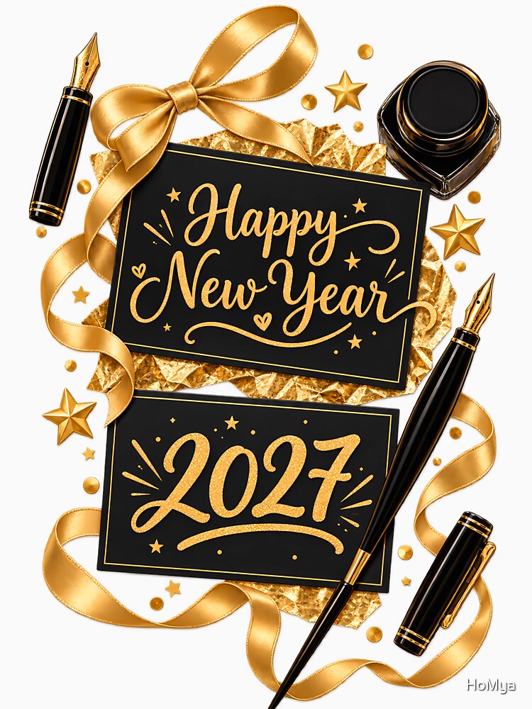 Happy New Year 2027 – Black & Gold Celebration by HoMya