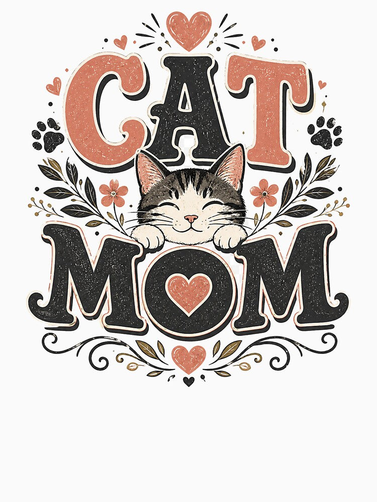 Cat Mom Vintage Floral Cat Lover Design by RobertArt08