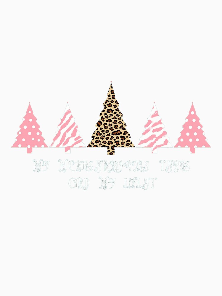 Pink Leopard Christmas Trees Merry Christmas by lht6474