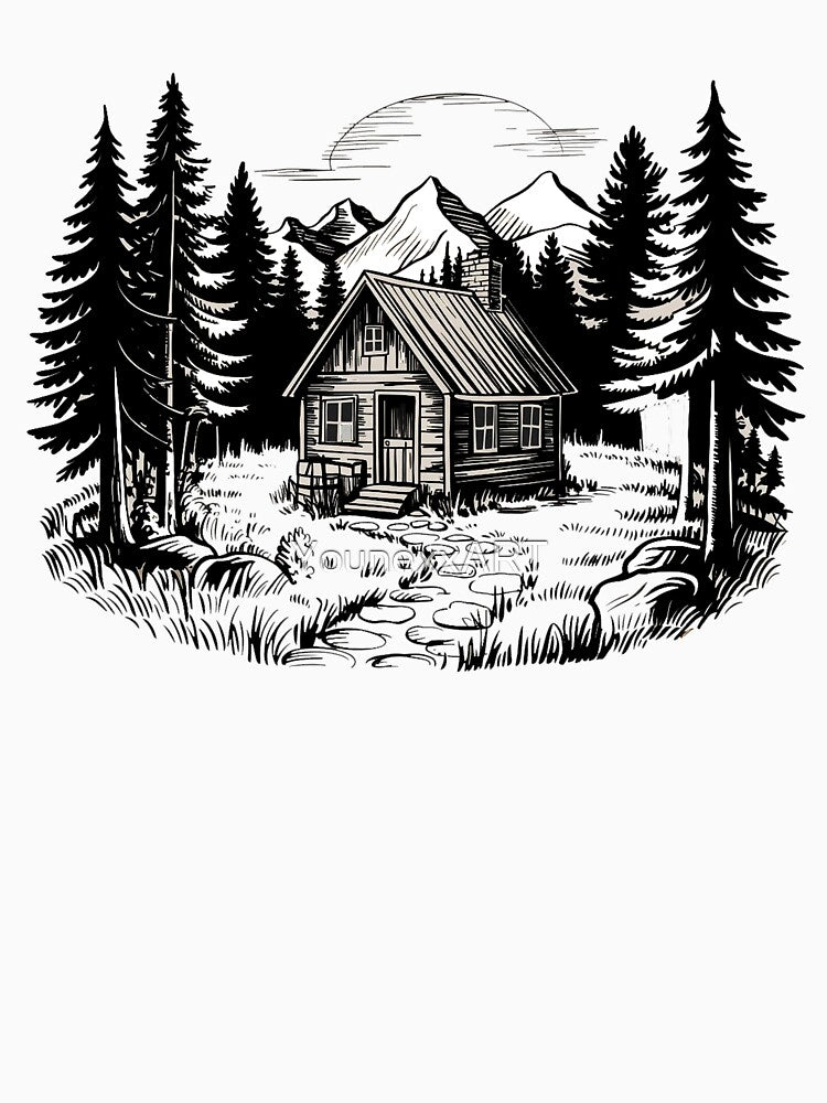 Winter Cabin – Snowy Night by YounexxART