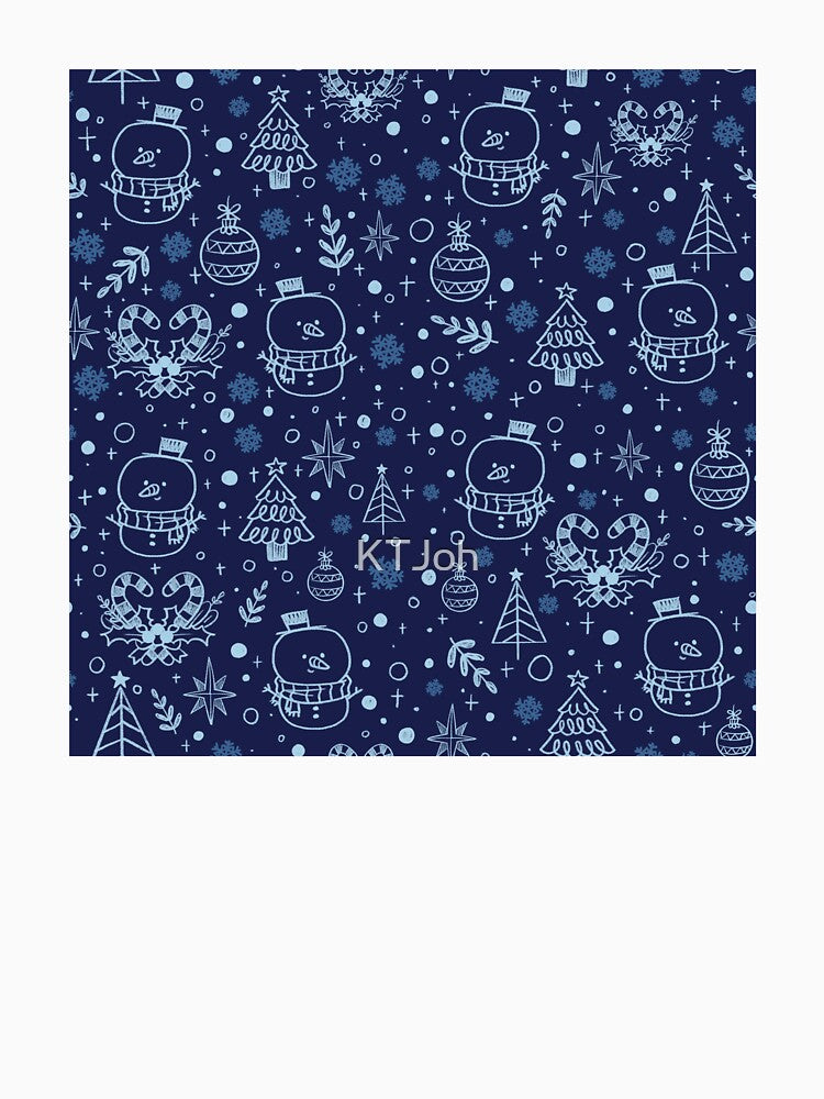 Winter Snowman Pattern - Blue by KTJoh