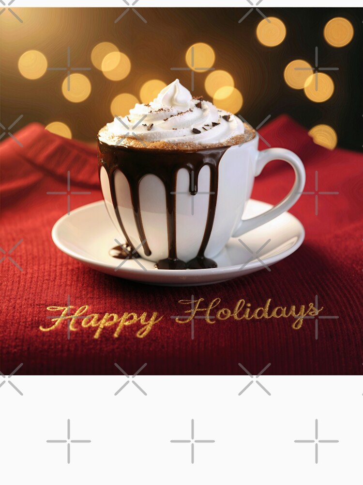 Hot Chocolate Cup on Red Holiday Sweater by Maria Dryfhout