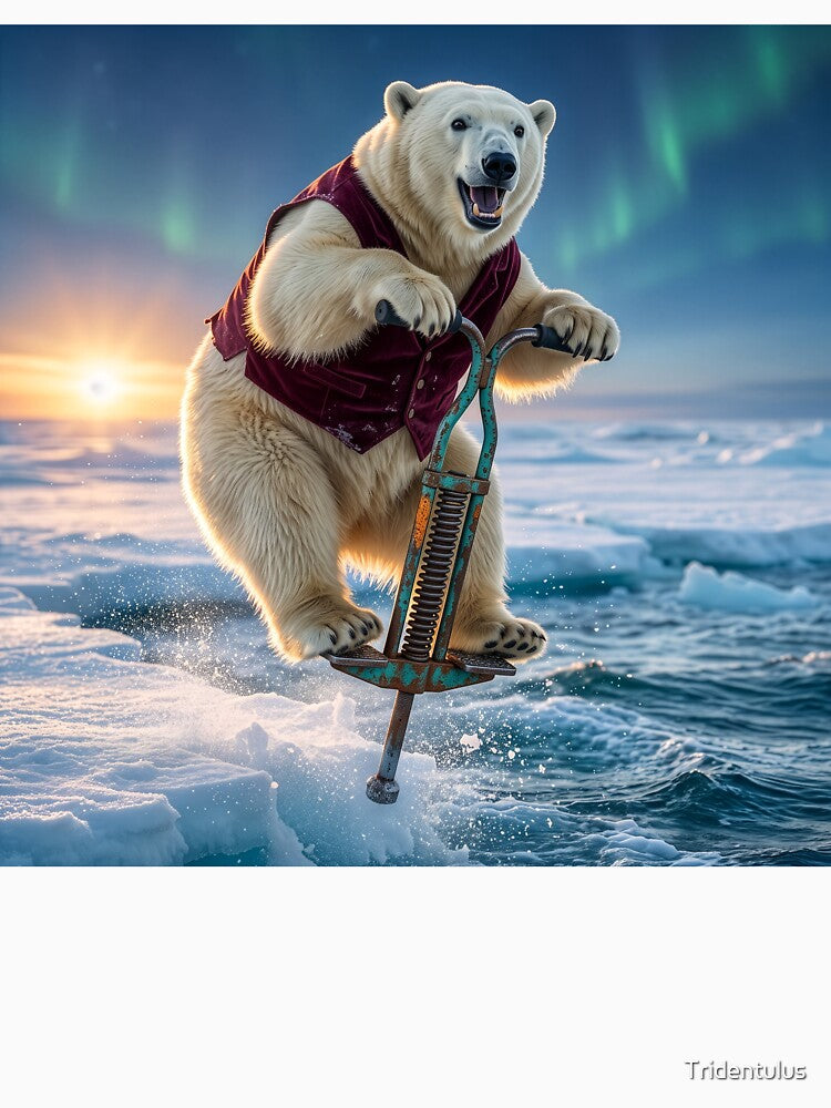 Enthusiastic Polar Bear Bounces into the Drink by Tridentulus