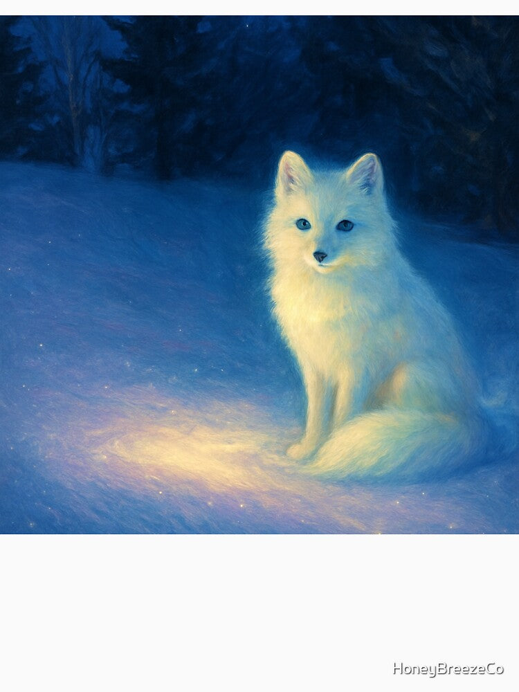 Glowing Snow Fox Art by HoneyBreezeCo