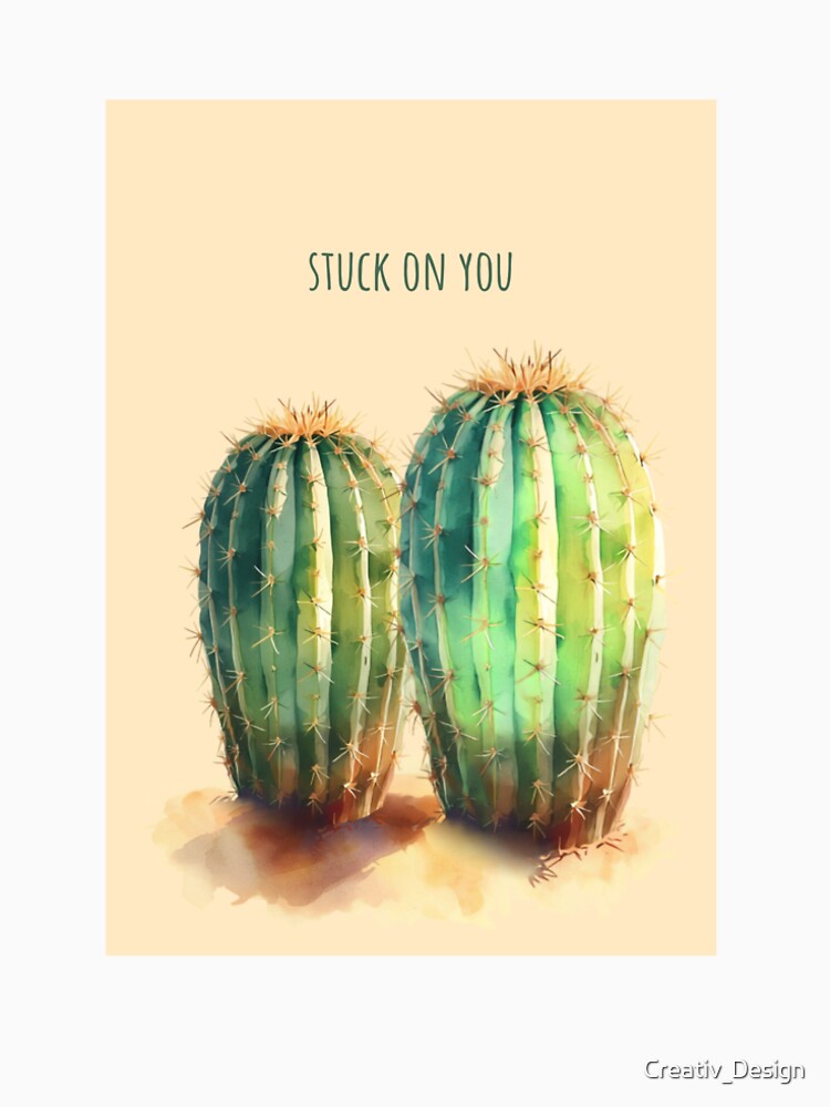 stuck on you // champagne desert watercolor cacti by Creativ_Design
