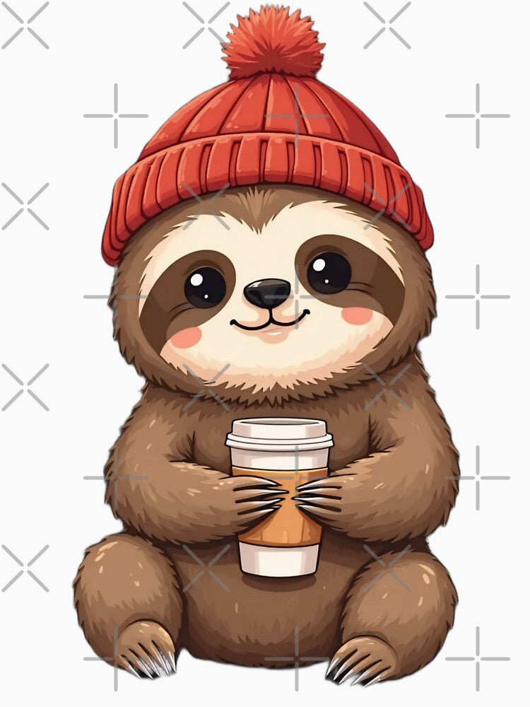 Cozy Winter Sloth T-Shirt | Cute Holiday Sloth Tee for Men & Women by AngelSecret786