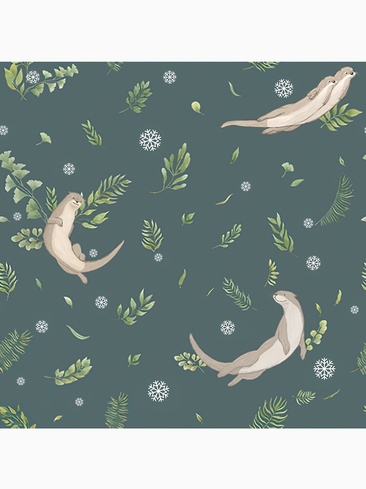 Otters Leaves And Ice Flower by ConcorStore
