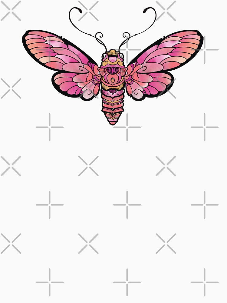 pink moth symmetrical design by weilertsen