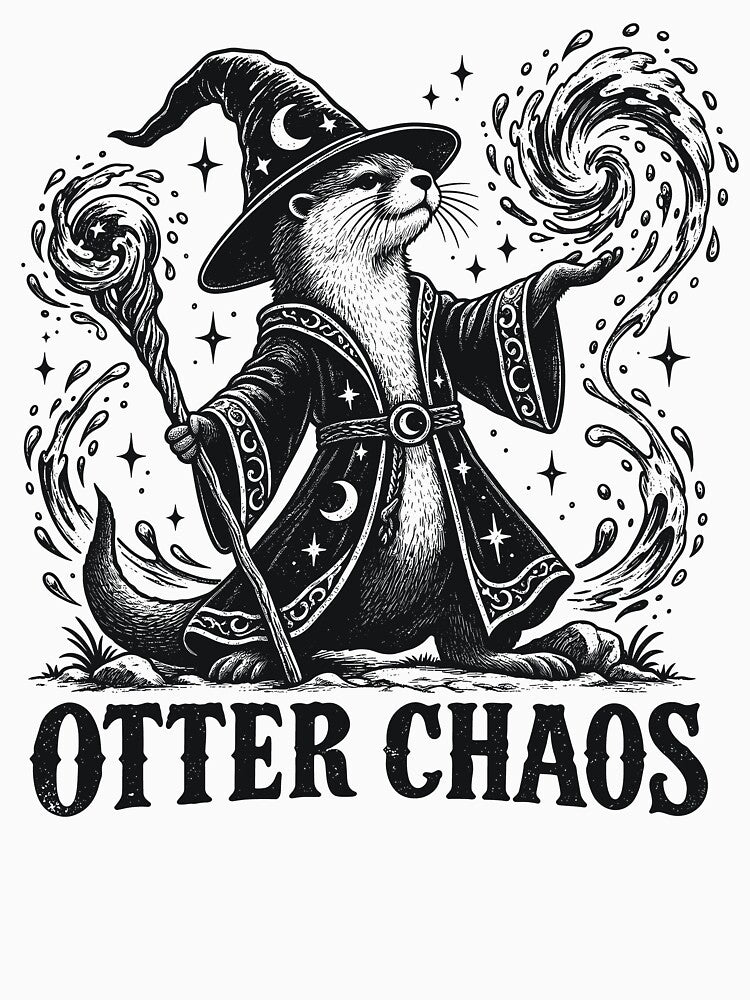 Otter Chaos Funny River Otter Wizard, Otter Pun Humor by gordonbwyashop