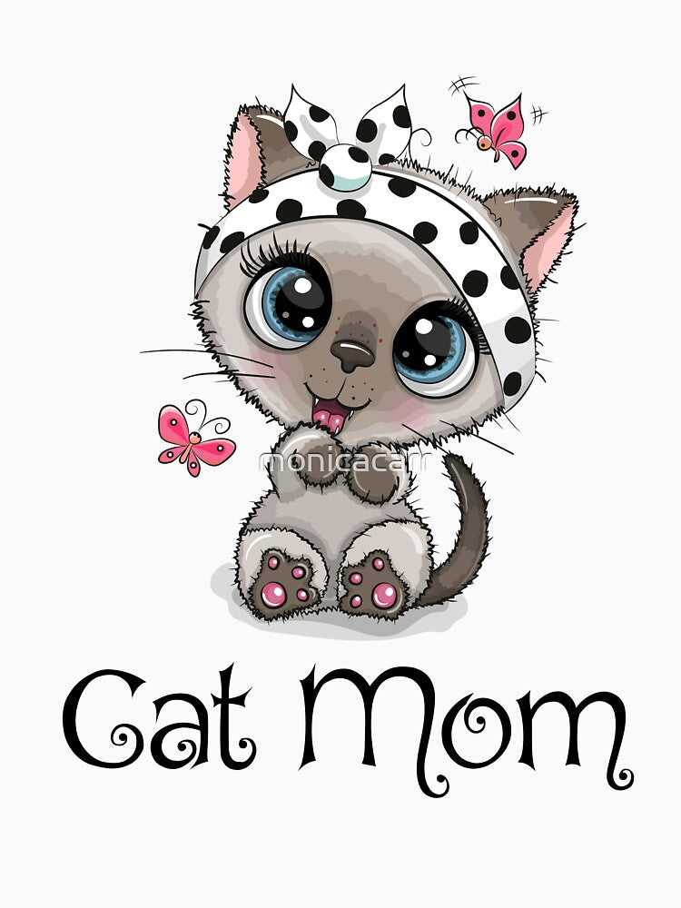Cute Cat Mom Cartoon Cat with Bandana by monicacarr