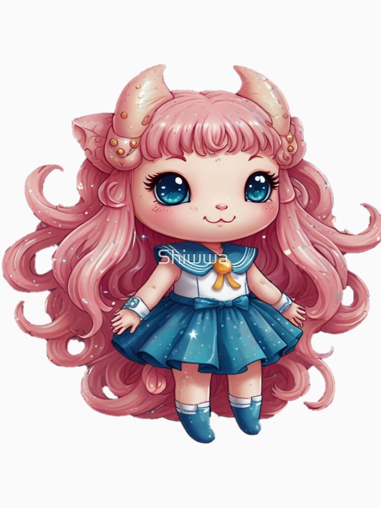 Kawaii Axolotgirl Fantasy Creature by Shiwwa