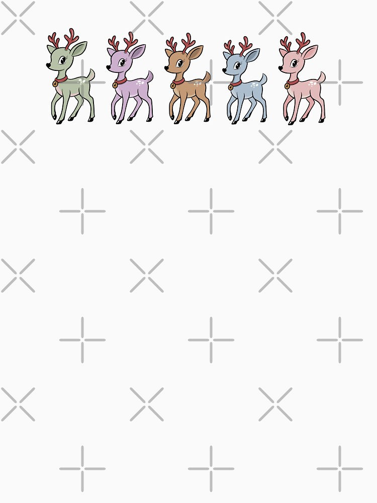Retro Christmas Reindeers in Pastel Colors by ellealsopaints