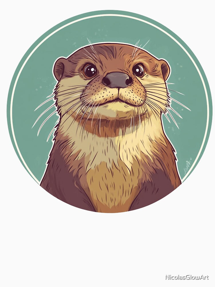 Otter Sticker by NicolasGlowArt