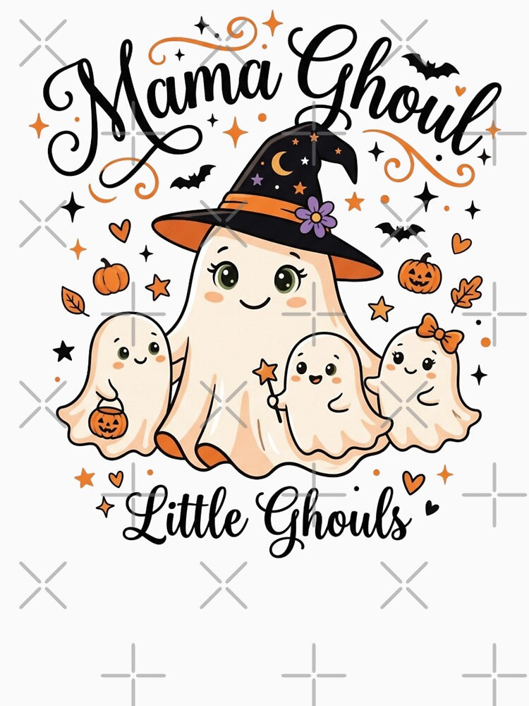 Mama Ghoul Cute Halloween Family Matching Ghost Mother and Little Ghouls by KreatoLab