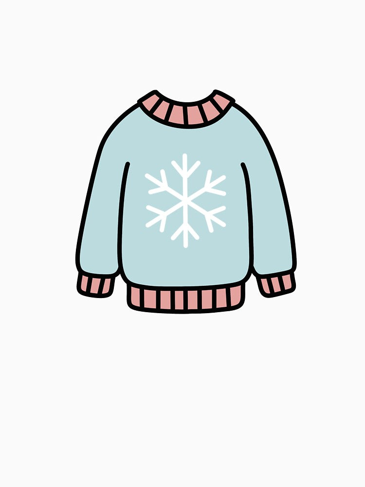Snowflake Winter Sweater – Cute Cozy Illustration by SunCraftStudio