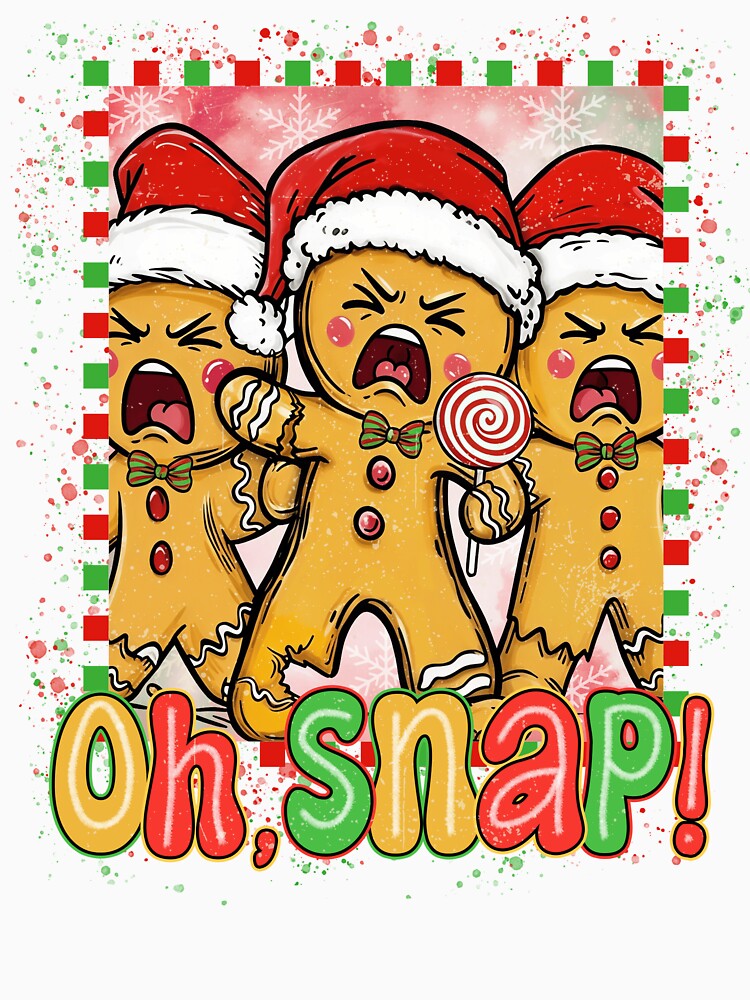 Oh Snap Funny Gingerbread Christmas Cookie Trio by varin-studio