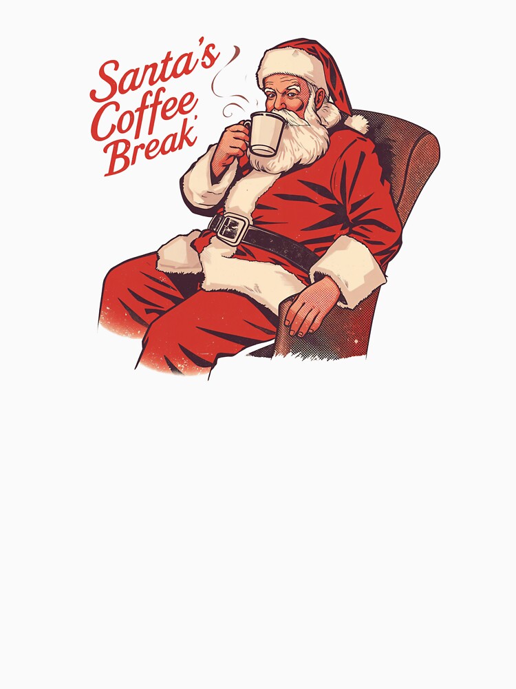 Santa's Coffee Break Funny Christmas Caffeine Vintage by VinsendDraconi
