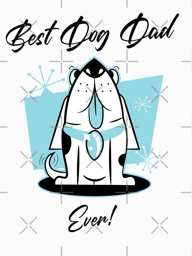 Best Dog Dad Ever Retro Mid Century Modern by Guarddogdrive