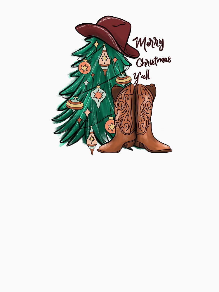 Retro Cowboy Christmas Tree Cowboy Boots Western by coopercreekco