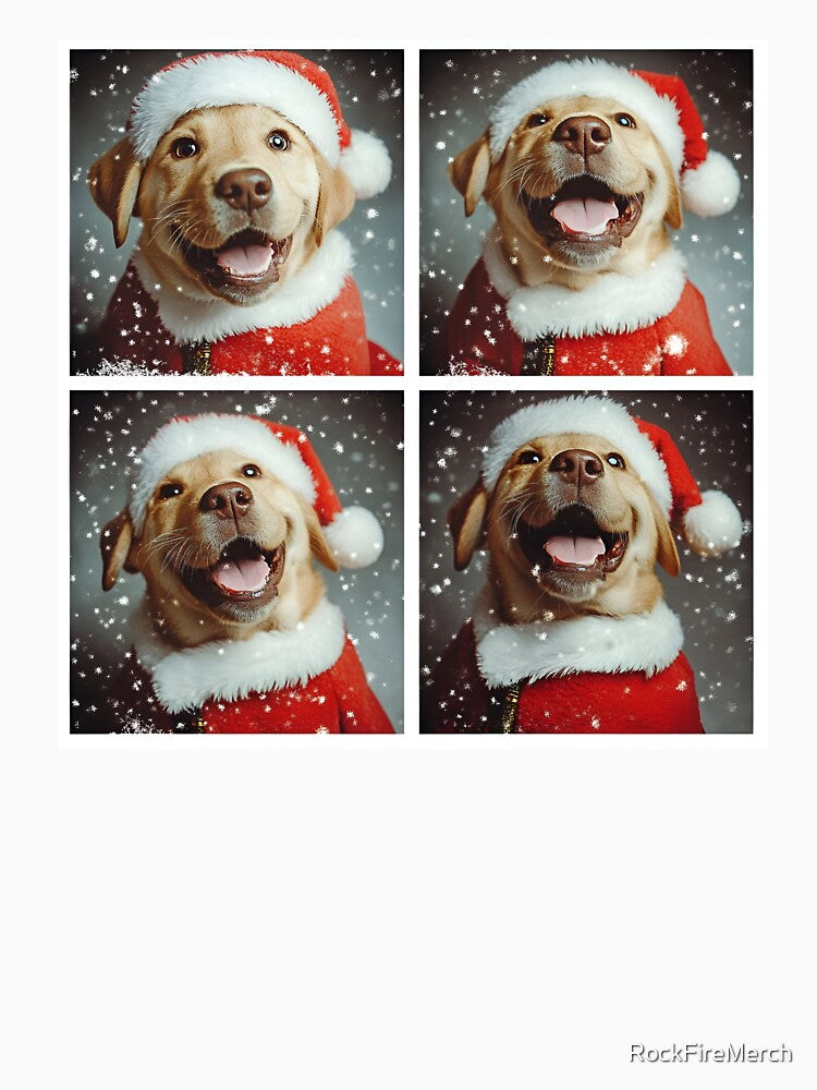 Cute Labrador Retriever in Santa Hat – Funny Dog Christmas Photobooth by RockFireMerch