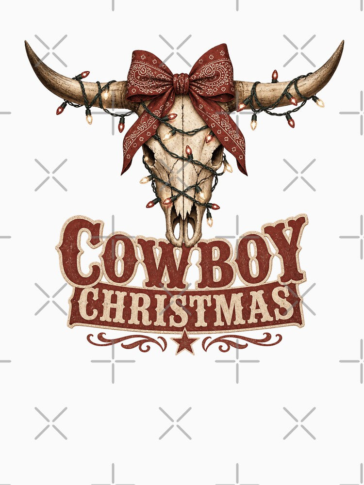 Cowboy Christmas Western Longhorn Design by Marie Gems