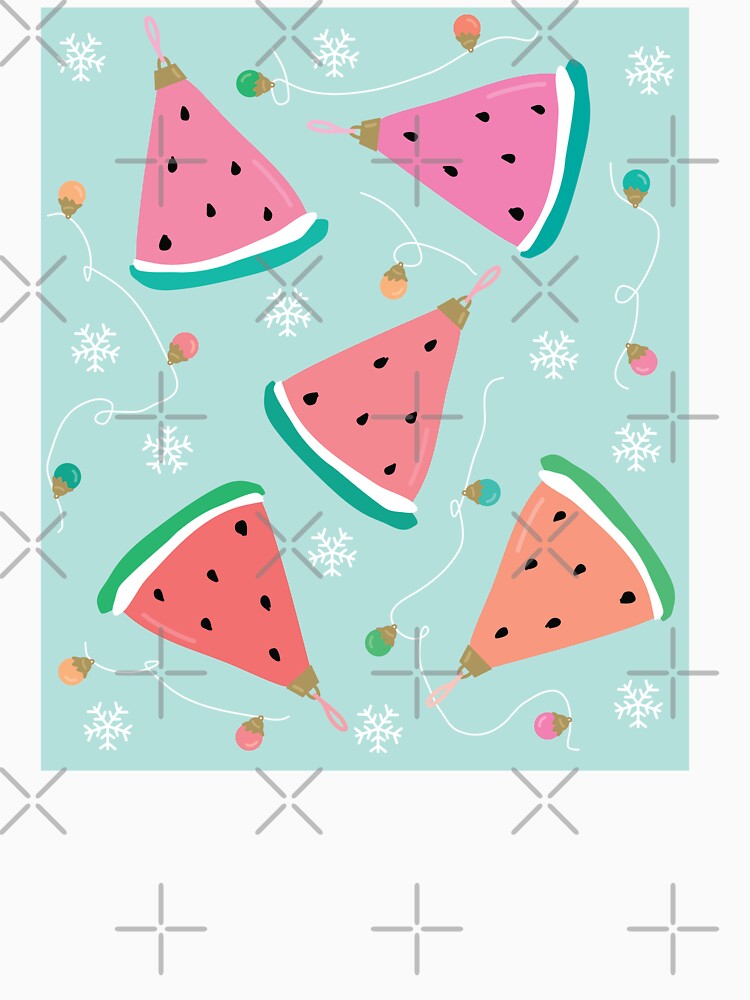 Watermelon Ornaments - Pink and Mint Art Print by TheBrightInk